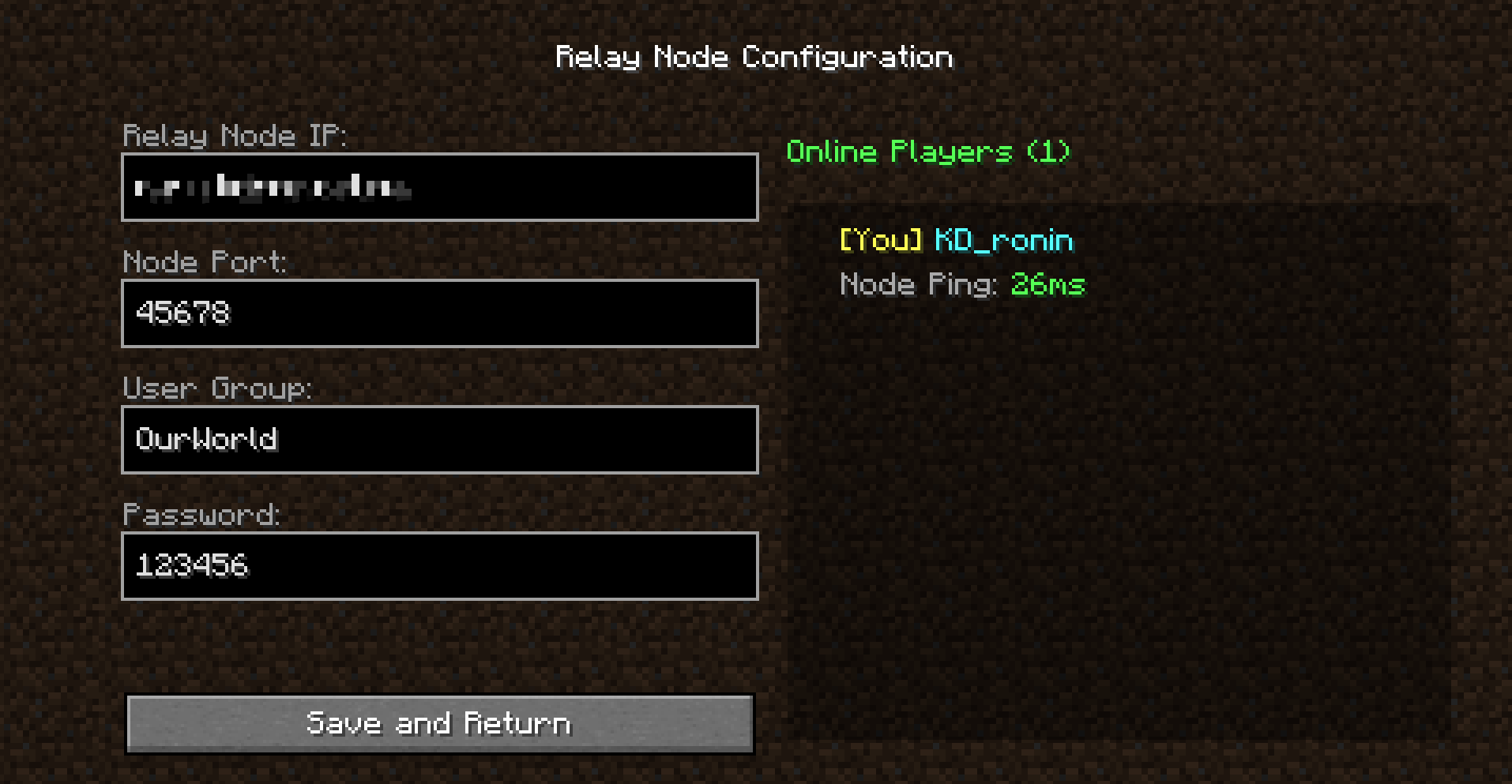 Relay Node Configuration
