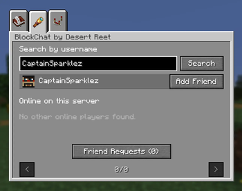 Friends menu