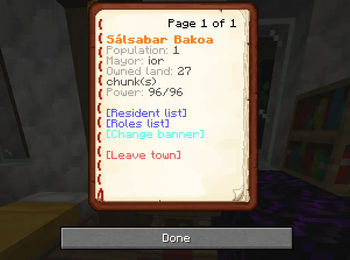 Town menu