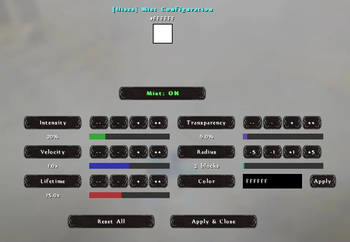 Settings screen