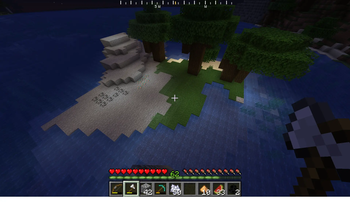 Island lit up using glowstone dust