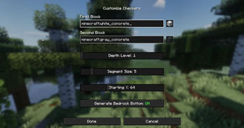 Configuration menu