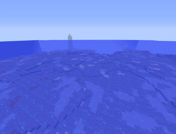 Ocean showing clay dirt and sand patches from the mod