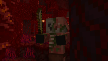 Zombified Piglin with a Machete