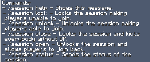 All commands ingame