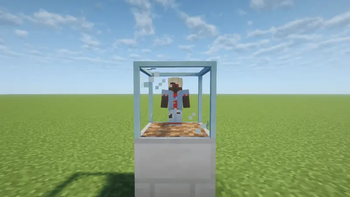 Villager inside an Easy Villagers block