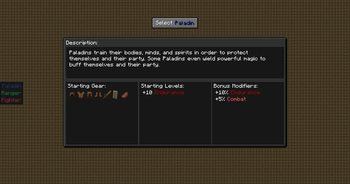Class Selection Screen