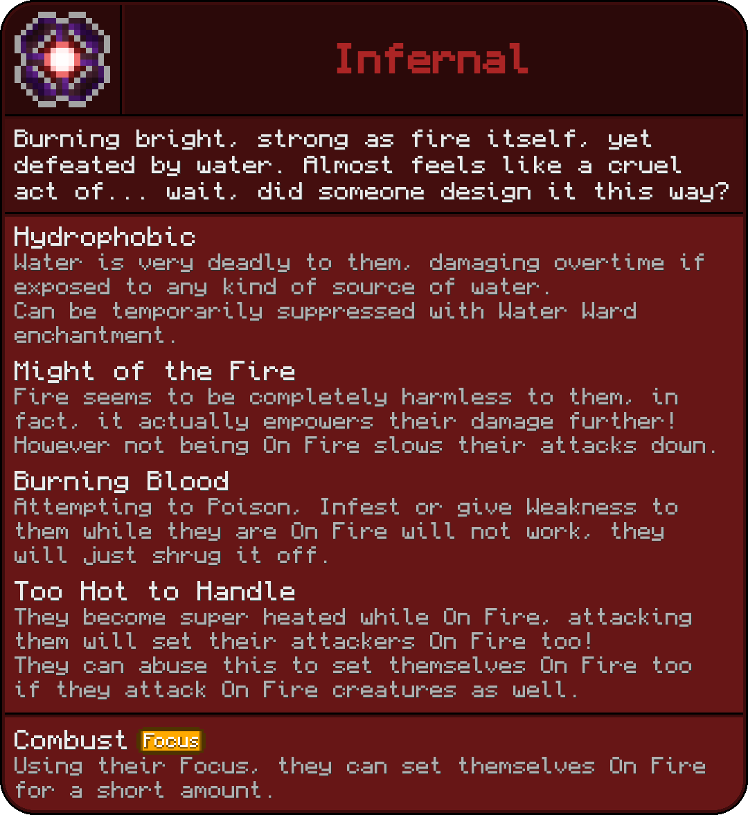 Aspect: Infernal