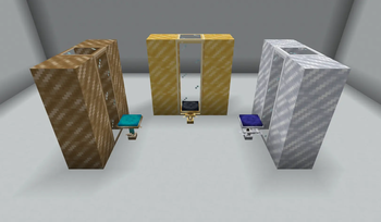 Stools, blocks and glass