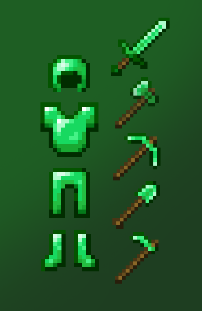 Emerald gear items!