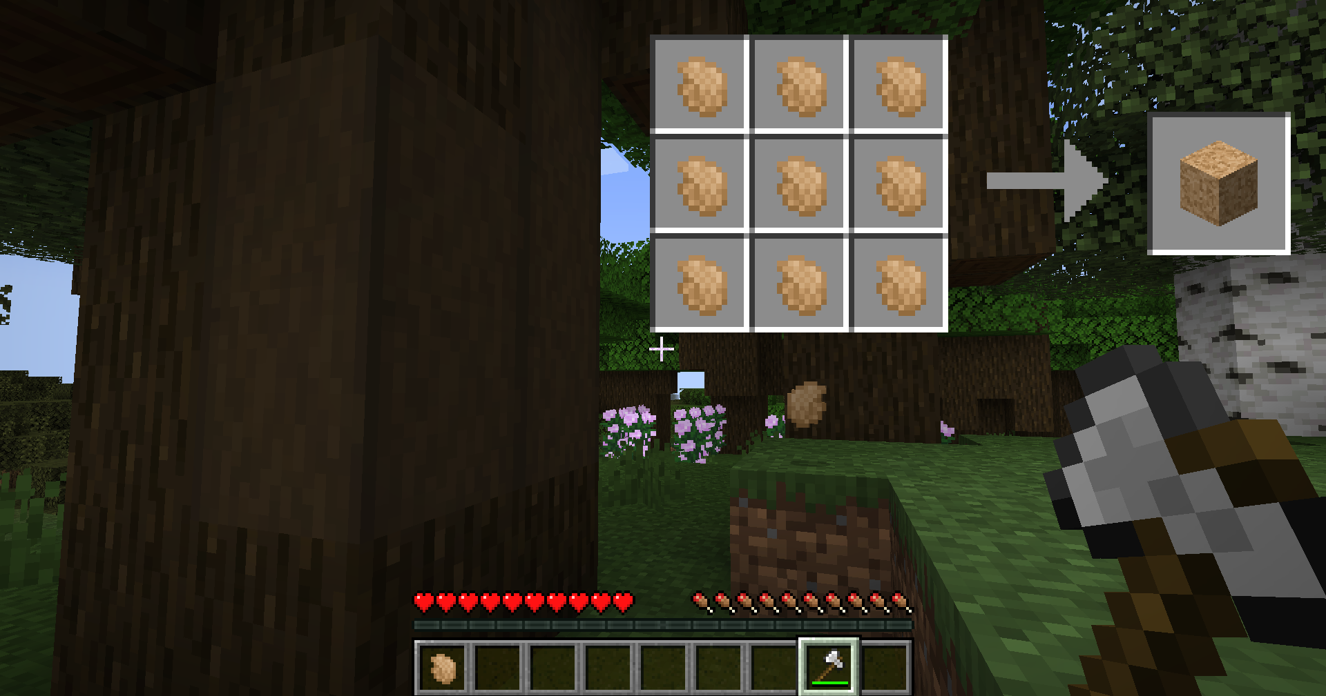 Cork block crafting recipe and obtention method