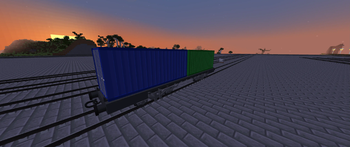 Flatbed Car with two 6m Containers