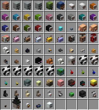 All heads in the Creative tab in 1.19.2