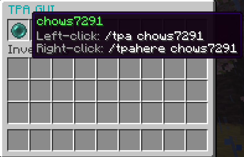 tpa when other player online