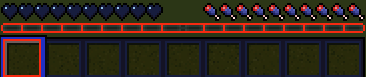 Hearts, XP bar and Hunger bars