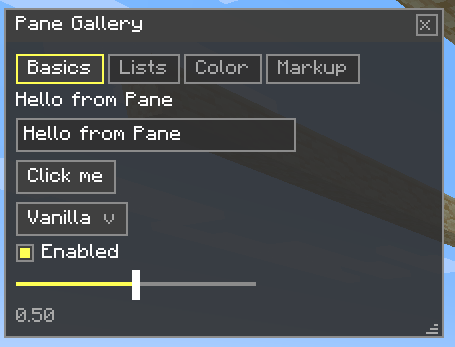 Pane — screenshot 2