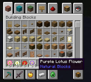 Custom inventory icons for all four lotus flower variants.