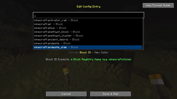 Suggestion Box in game config menu