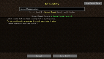 config screen format guide