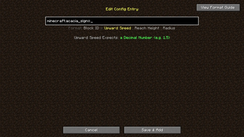 config screen list