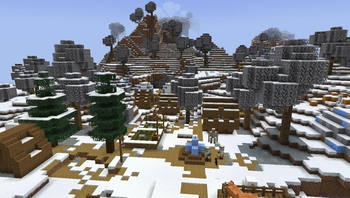 Snowy plains with new trees