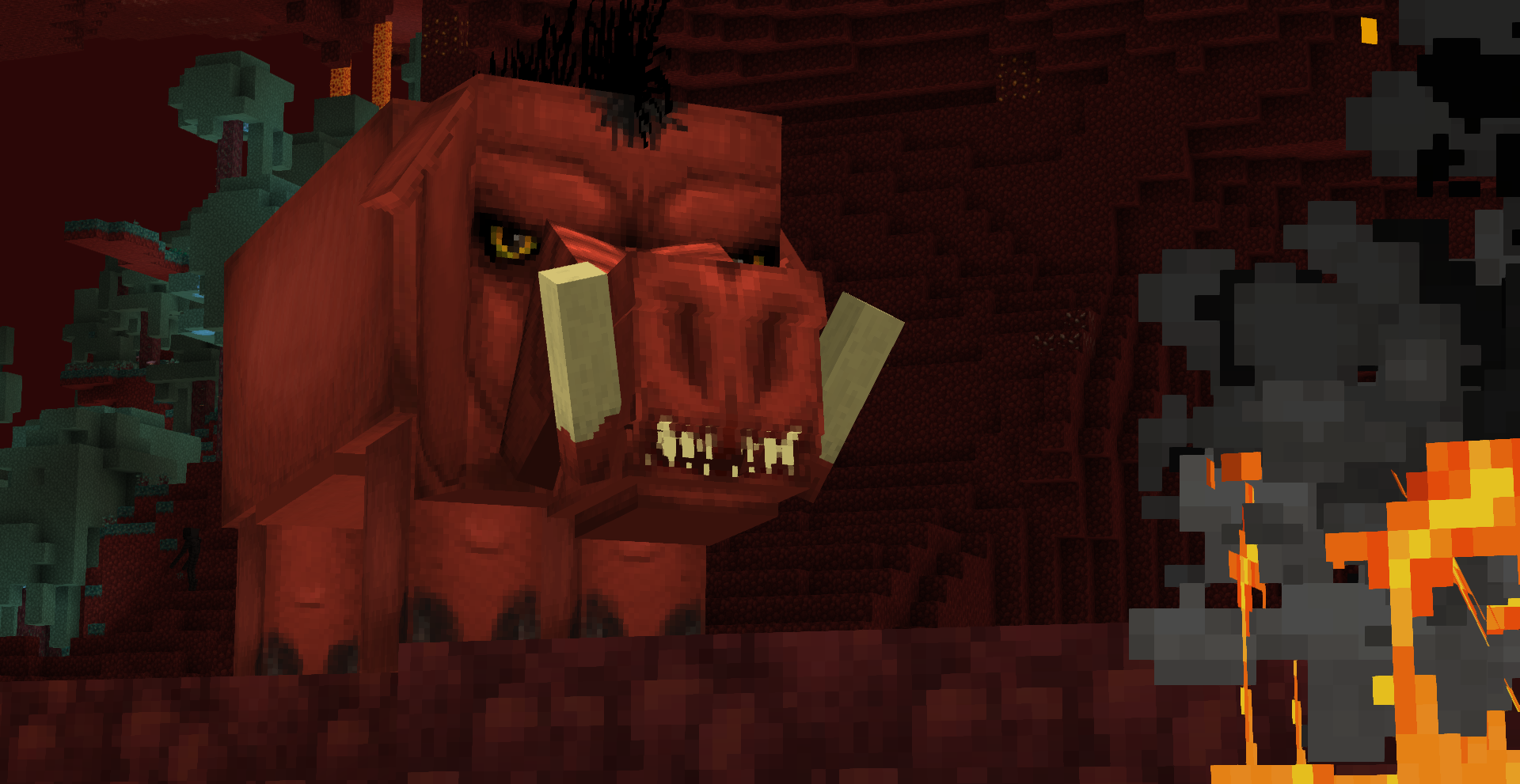 Hoglin in the nether