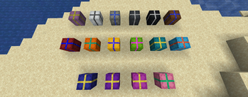 Christmas Shulker Boxes (overhead view)