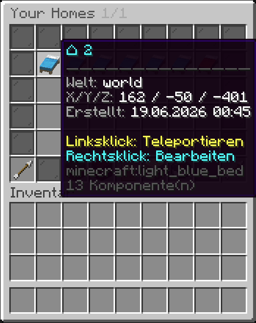 home datas shown in lore