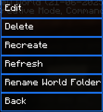Singleplayer World Options