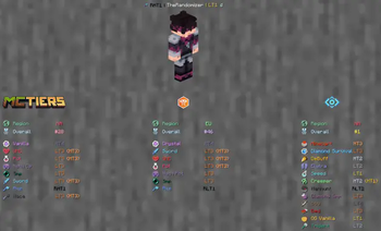 Player search result screen