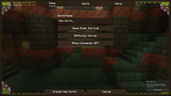 Create A World Screen