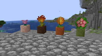 Biomes O Plenty Flowers in dyed flower pots!