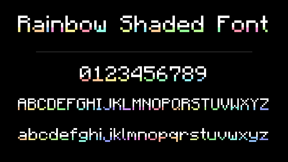 Rainbow Shaded Font