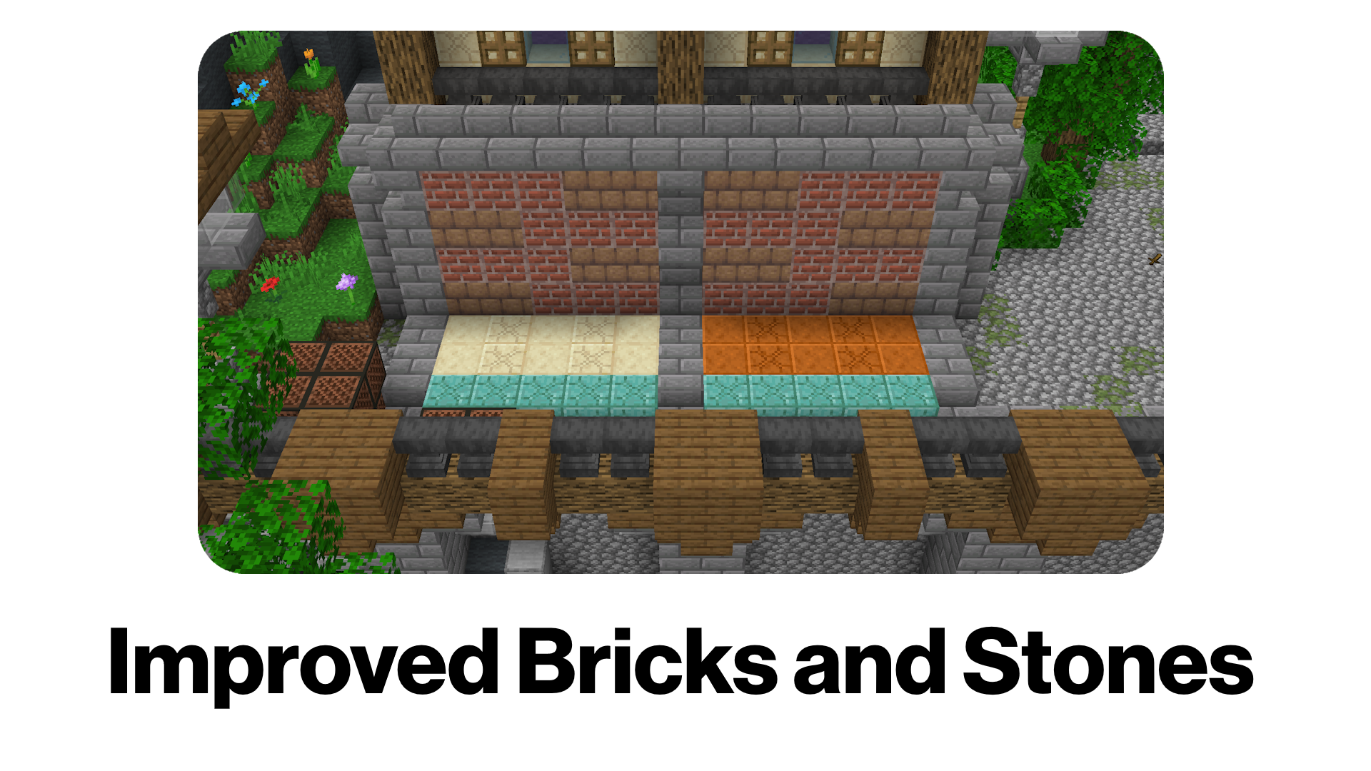 PixelPack has improved the textures for Bricks and various Stones.