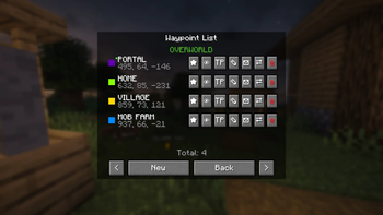 Waypoint list