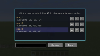 Waypoint edit screen