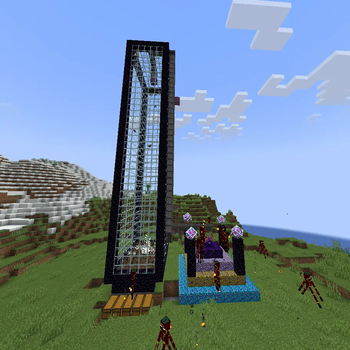 Mob farm powered by a tier 4 altar