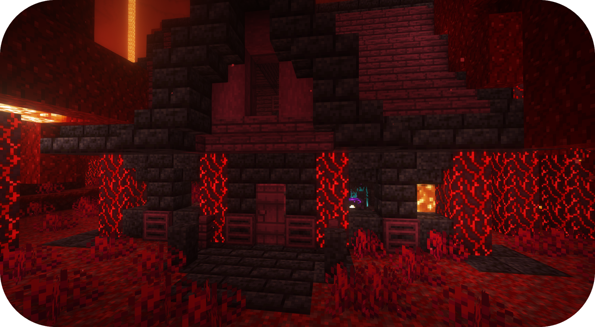 House hidden in a crimson forest