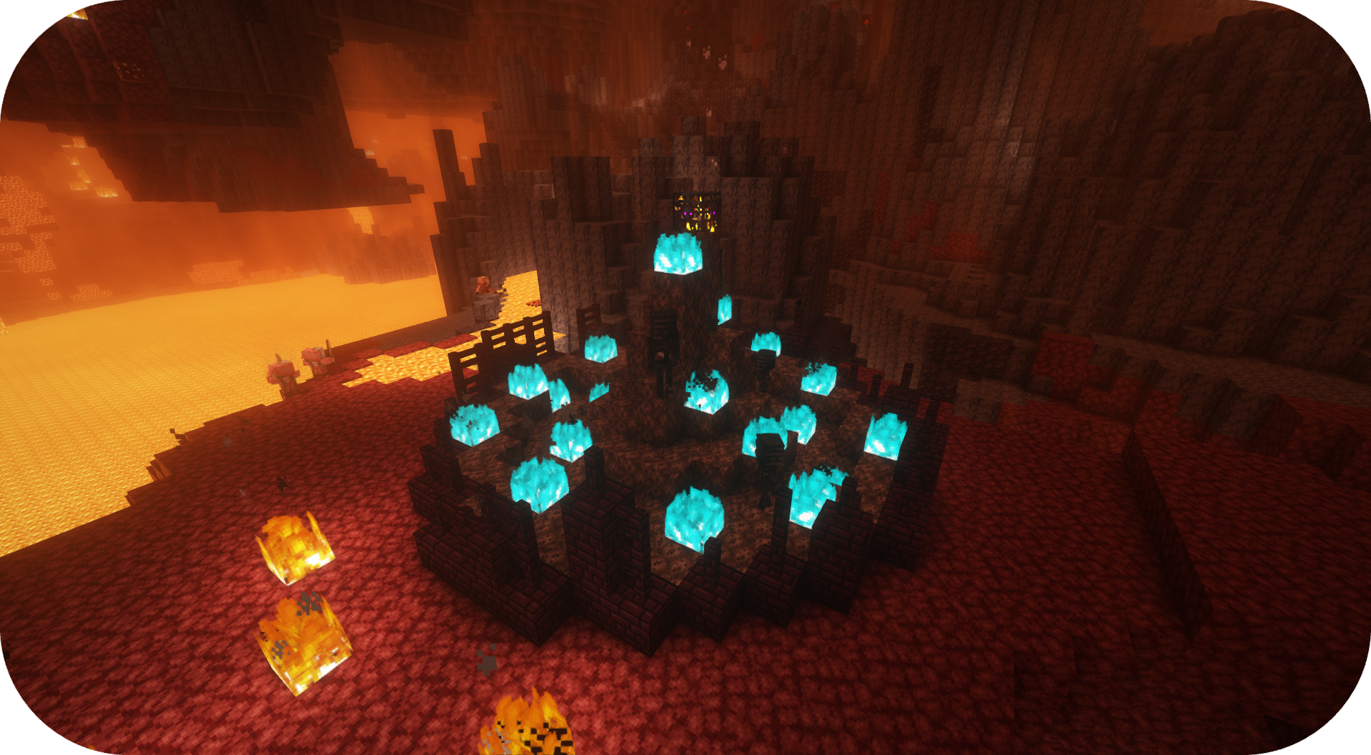 Deadly arena with wither enemies