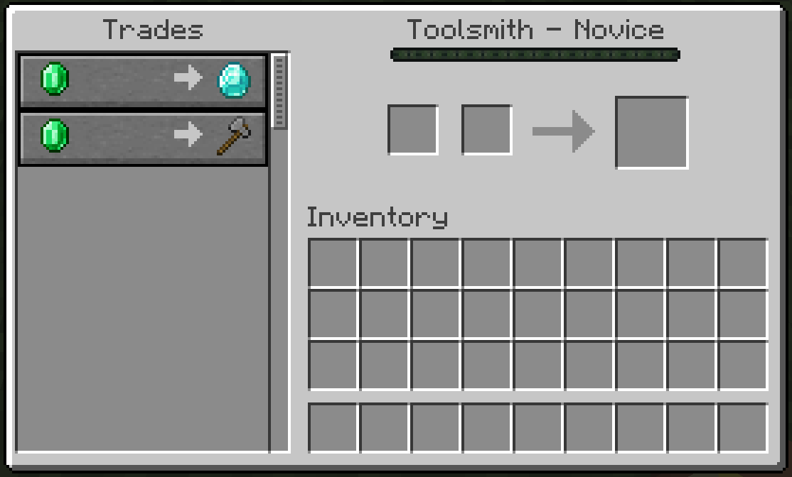 Toolsmith Villager Custom Trade