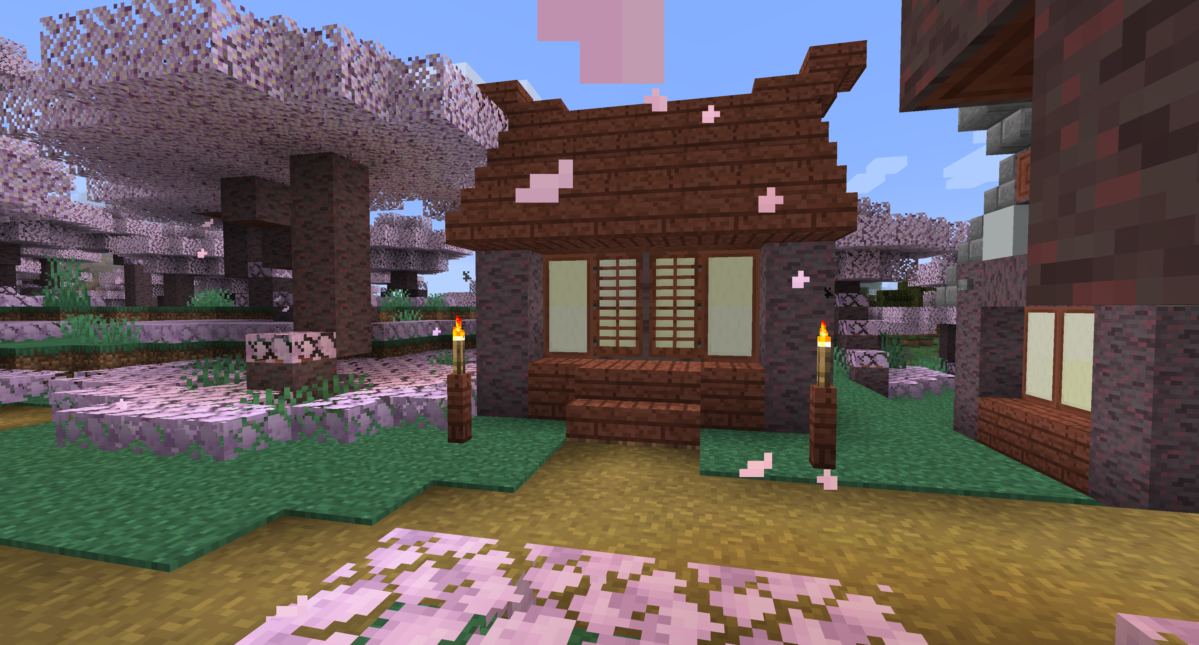 Another common hut design found in cherry blossom grotto villages