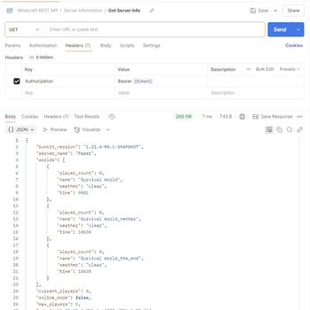 Example Get Server Info response