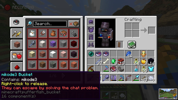 Player caught in bucket.