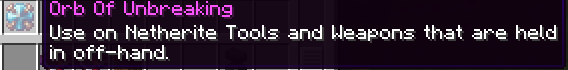 Orb of Unbreaking Tooltop