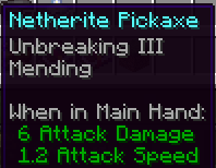 Netherite Pickaxe with Enchants