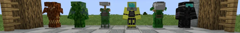 |Leather, Chainmail, Iron, Gold, Diamond, Netherite| left-right