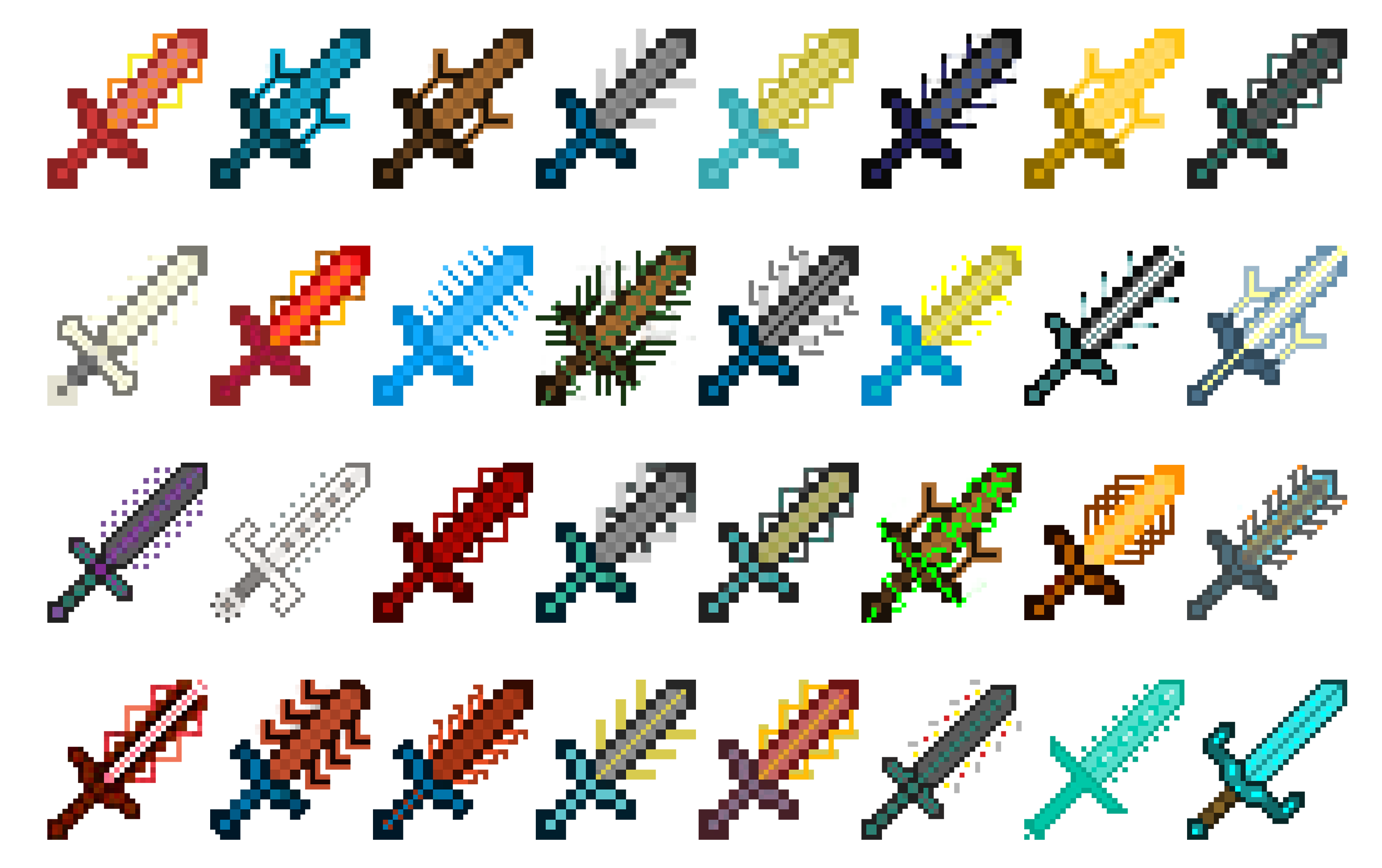 Cyan Warrior Swords Mod - Gallery