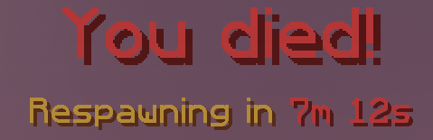 The you died screen with the live respawn countdown