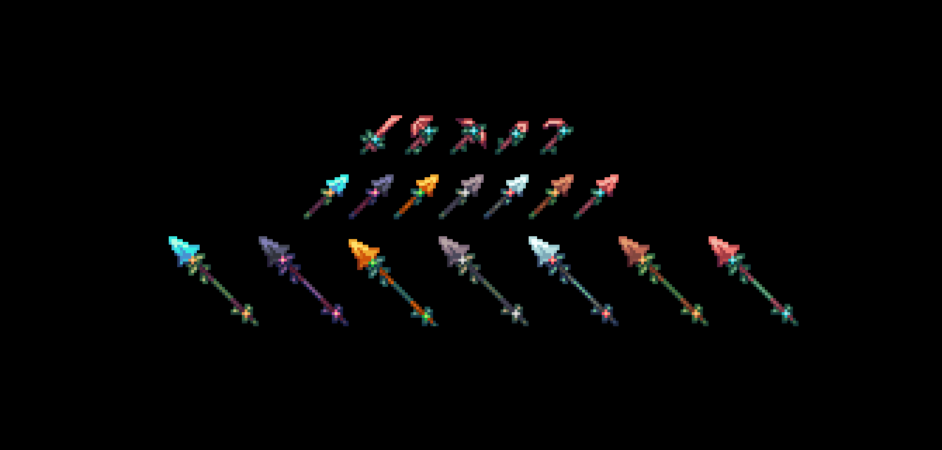 Minecraft copper tools and spears retextured.