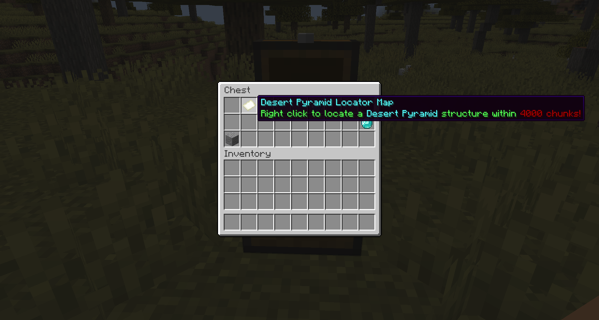 An example locator map in a chest